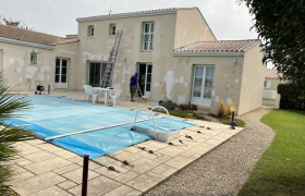 Ravalement de façades, reprise de toutes les fissures et mise en peinture